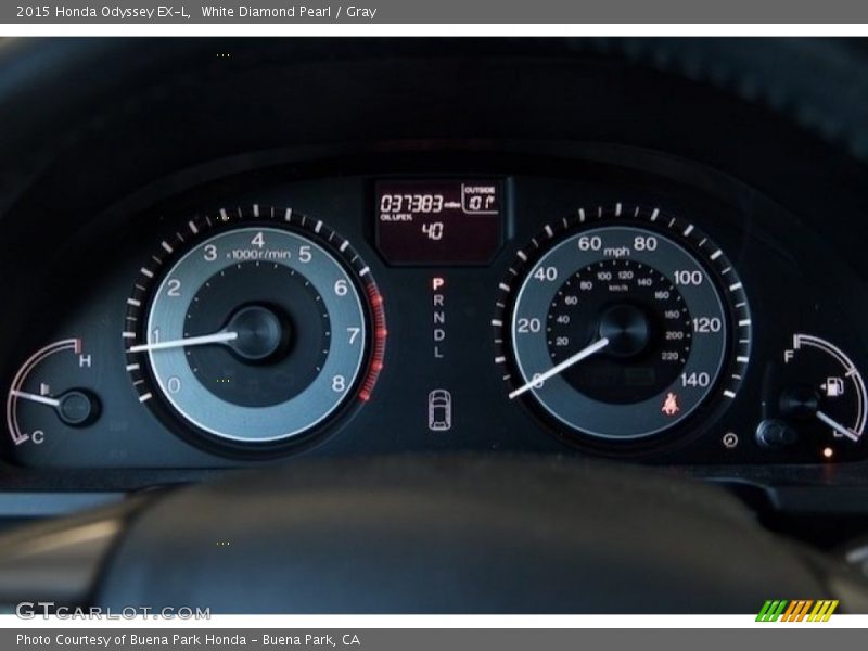 White Diamond Pearl / Gray 2015 Honda Odyssey EX-L