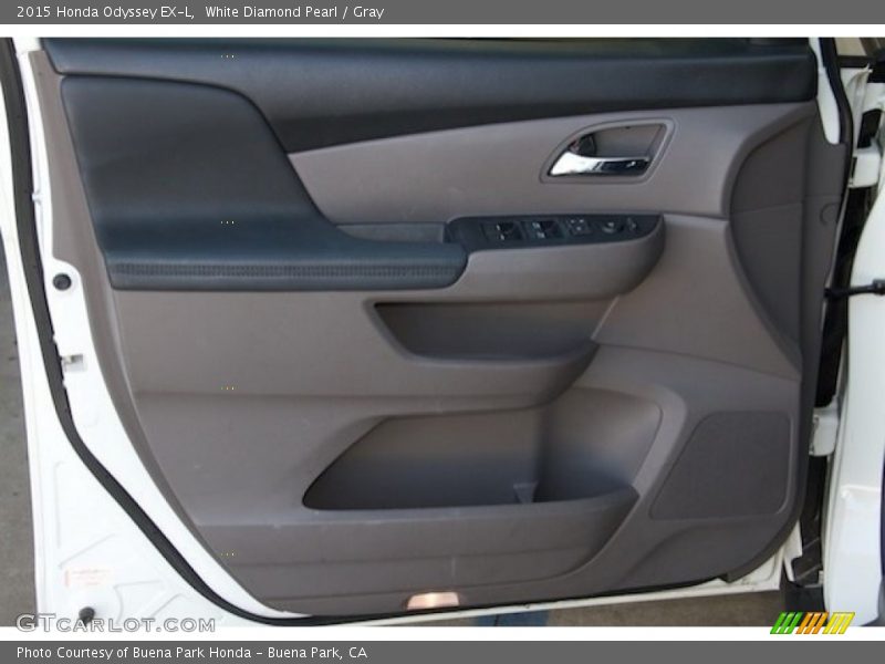 White Diamond Pearl / Gray 2015 Honda Odyssey EX-L