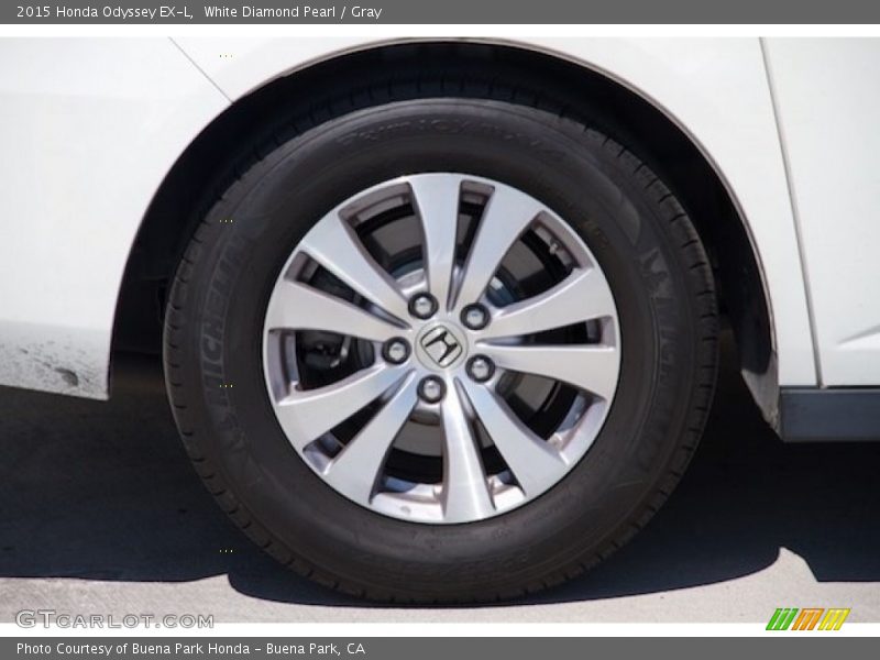 White Diamond Pearl / Gray 2015 Honda Odyssey EX-L