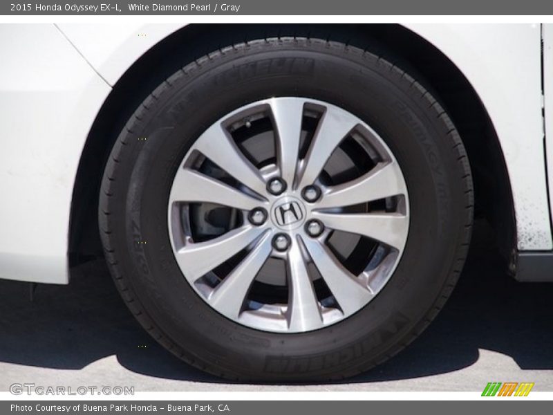 White Diamond Pearl / Gray 2015 Honda Odyssey EX-L