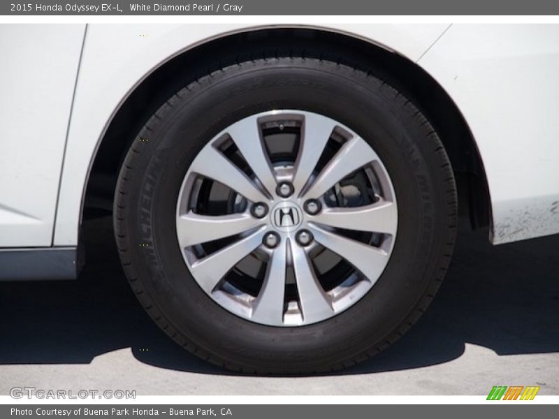 White Diamond Pearl / Gray 2015 Honda Odyssey EX-L