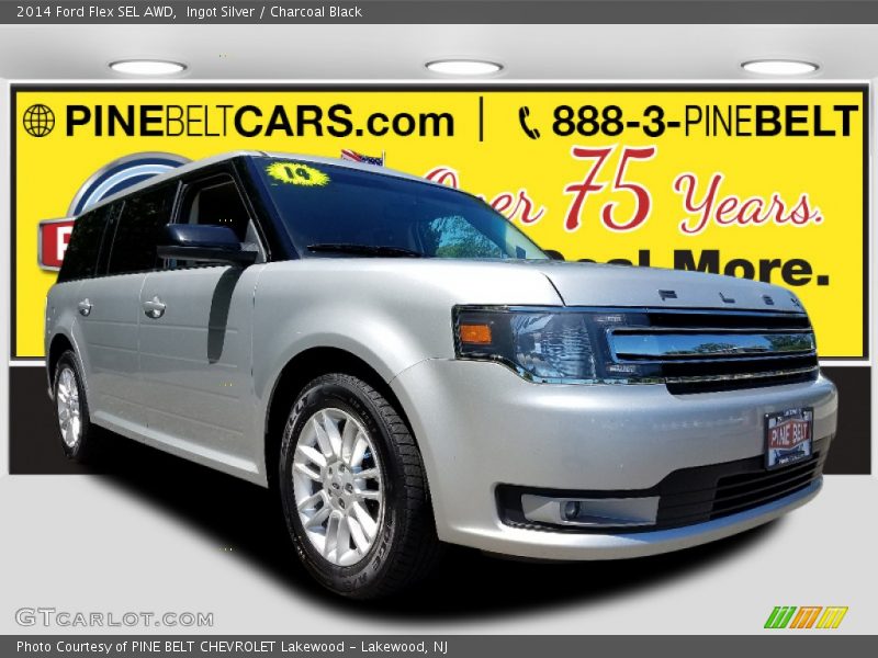 Ingot Silver / Charcoal Black 2014 Ford Flex SEL AWD