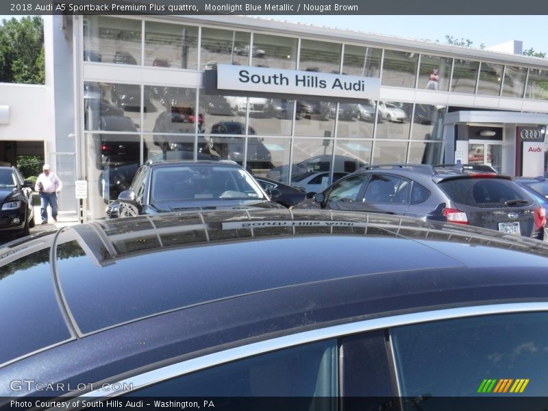 Moonlight Blue Metallic / Nougat Brown 2018 Audi A5 Sportback Premium Plus quattro