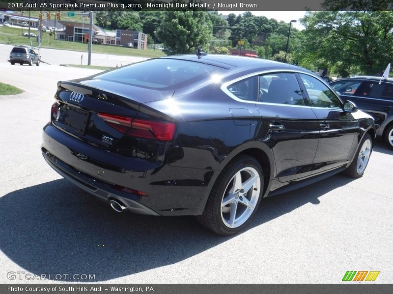 Moonlight Blue Metallic / Nougat Brown 2018 Audi A5 Sportback Premium Plus quattro