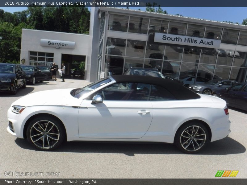 Glacier White Metallic / Magma Red 2018 Audi S5 Premium Plus Cabriolet