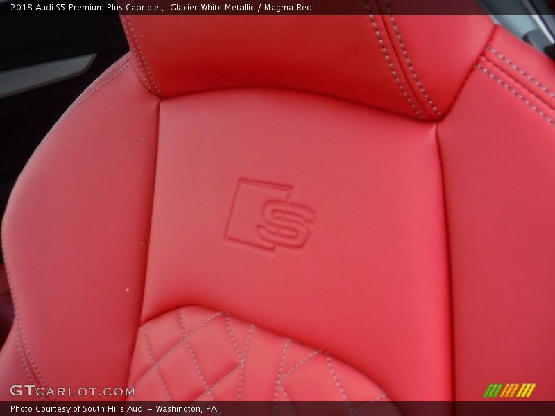 Glacier White Metallic / Magma Red 2018 Audi S5 Premium Plus Cabriolet