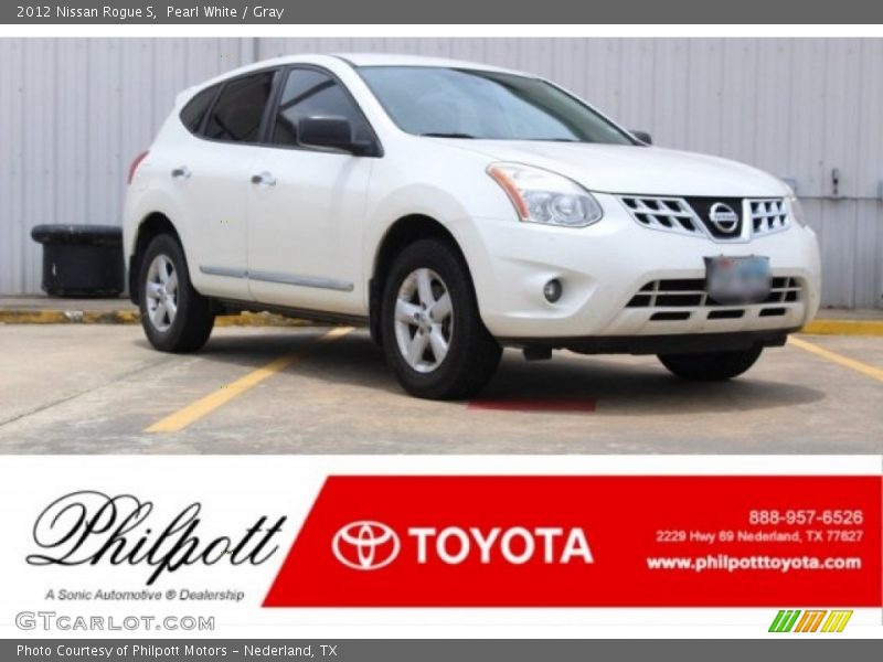 Pearl White / Gray 2012 Nissan Rogue S