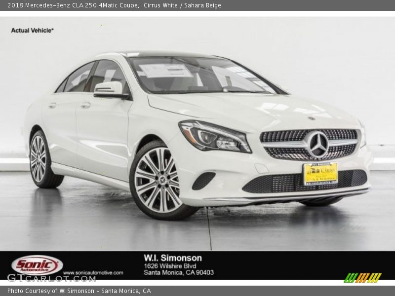 Cirrus White / Sahara Beige 2018 Mercedes-Benz CLA 250 4Matic Coupe