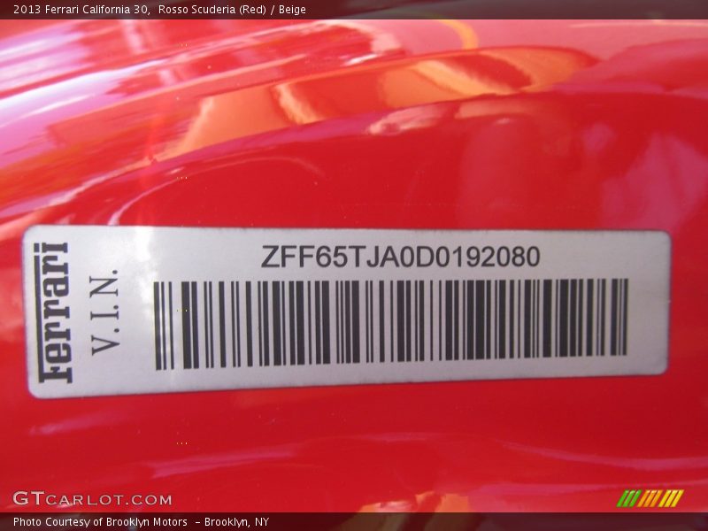 Rosso Scuderia (Red) / Beige 2013 Ferrari California 30