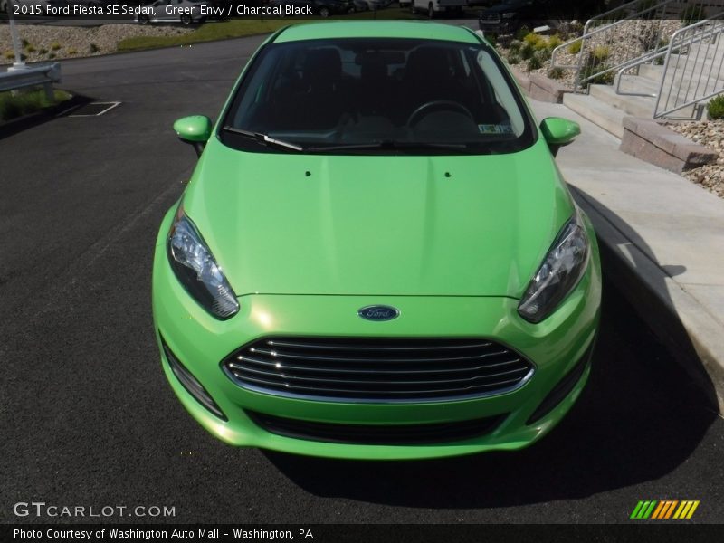 Green Envy / Charcoal Black 2015 Ford Fiesta SE Sedan