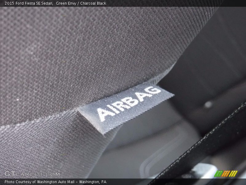 Green Envy / Charcoal Black 2015 Ford Fiesta SE Sedan