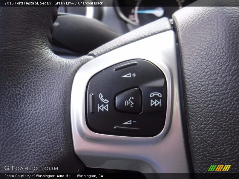 Green Envy / Charcoal Black 2015 Ford Fiesta SE Sedan