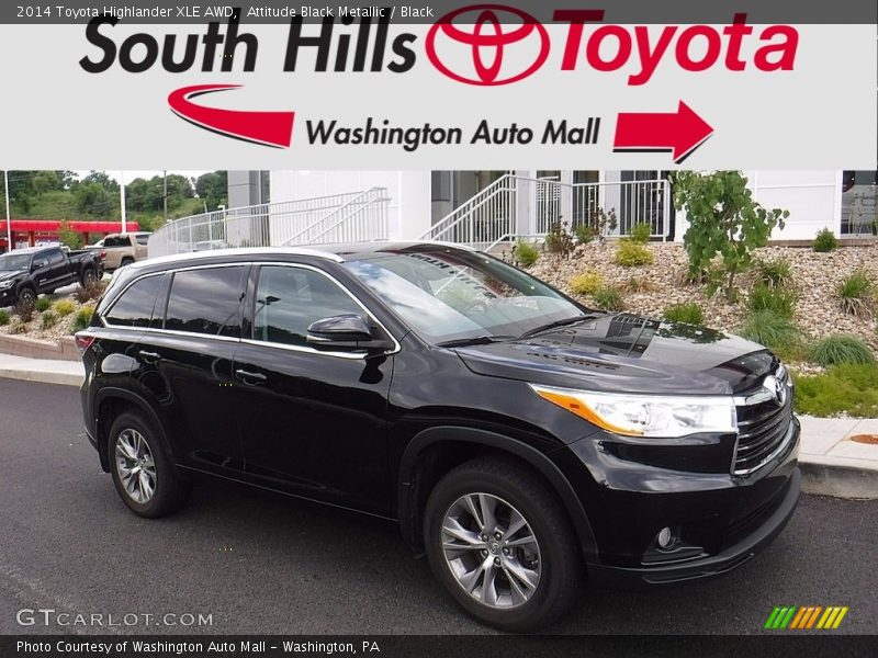 Attitude Black Metallic / Black 2014 Toyota Highlander XLE AWD