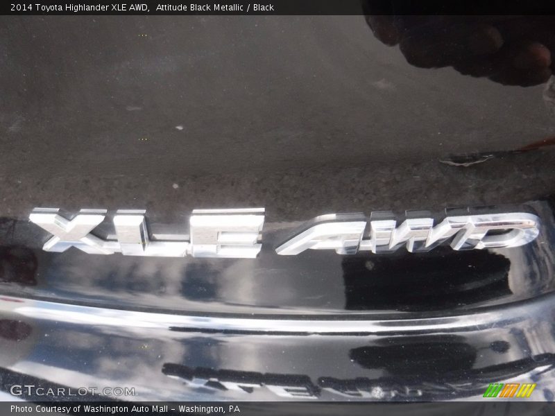 Attitude Black Metallic / Black 2014 Toyota Highlander XLE AWD