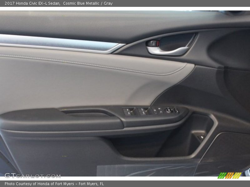 Cosmic Blue Metallic / Gray 2017 Honda Civic EX-L Sedan