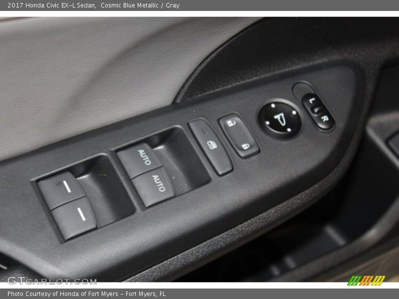 Cosmic Blue Metallic / Gray 2017 Honda Civic EX-L Sedan