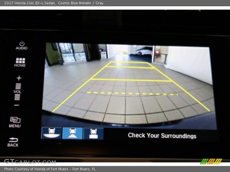 Cosmic Blue Metallic / Gray 2017 Honda Civic EX-L Sedan