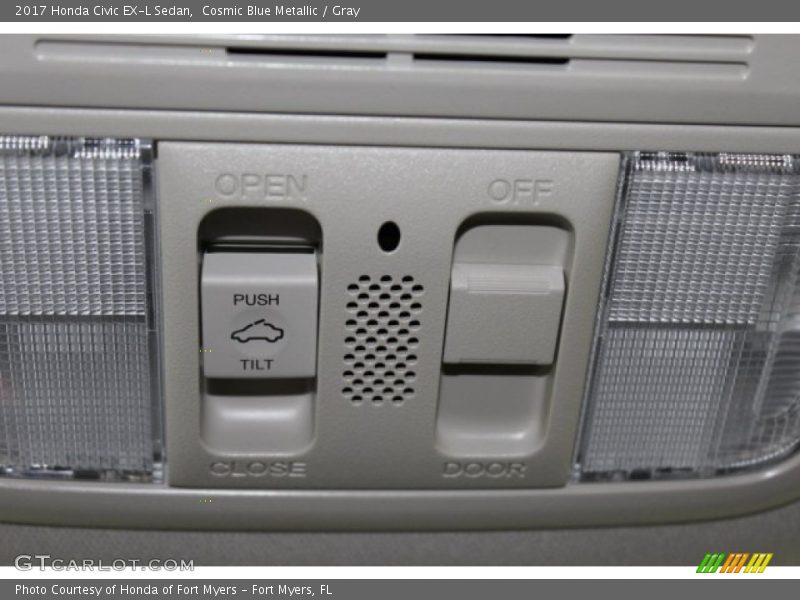 Cosmic Blue Metallic / Gray 2017 Honda Civic EX-L Sedan