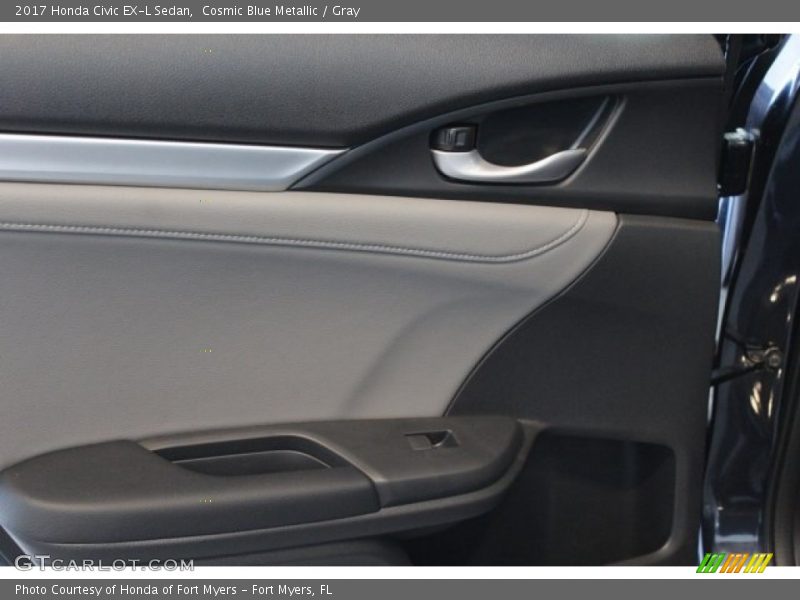 Cosmic Blue Metallic / Gray 2017 Honda Civic EX-L Sedan