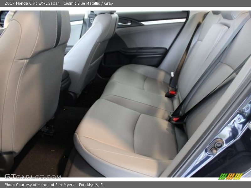 Cosmic Blue Metallic / Gray 2017 Honda Civic EX-L Sedan