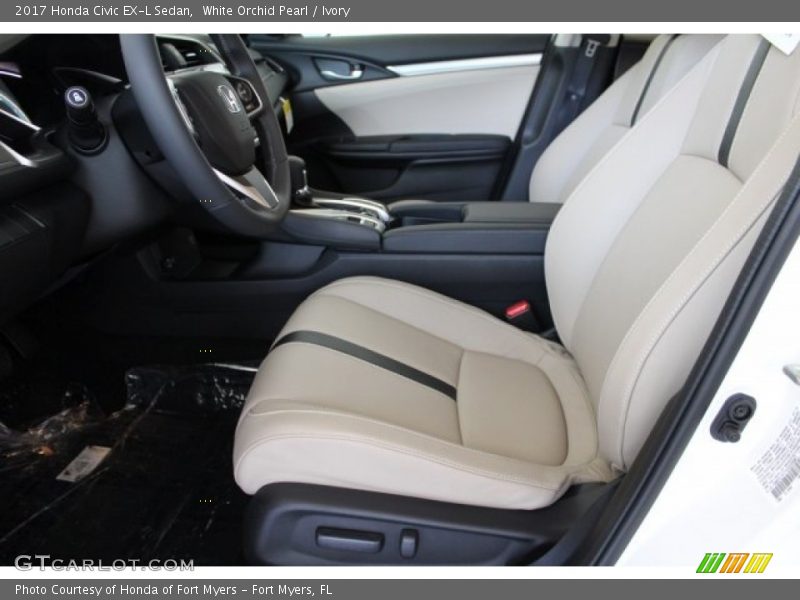 White Orchid Pearl / Ivory 2017 Honda Civic EX-L Sedan