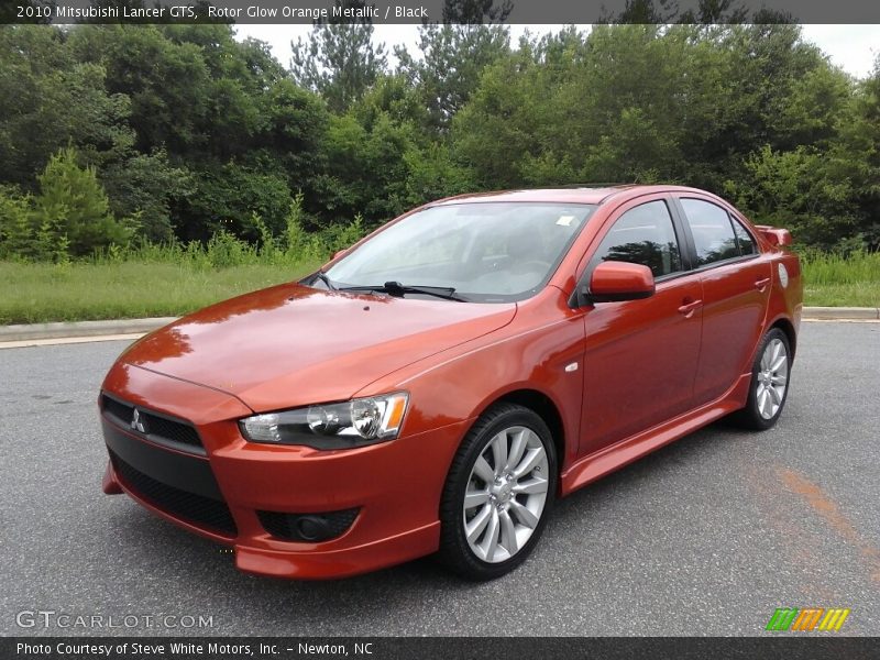 Rotor Glow Orange Metallic / Black 2010 Mitsubishi Lancer GTS