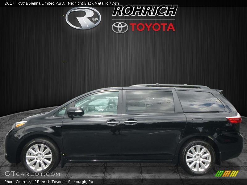 Midnight Black Metallic / Ash 2017 Toyota Sienna Limited AWD