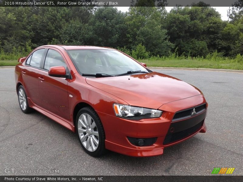 Rotor Glow Orange Metallic / Black 2010 Mitsubishi Lancer GTS