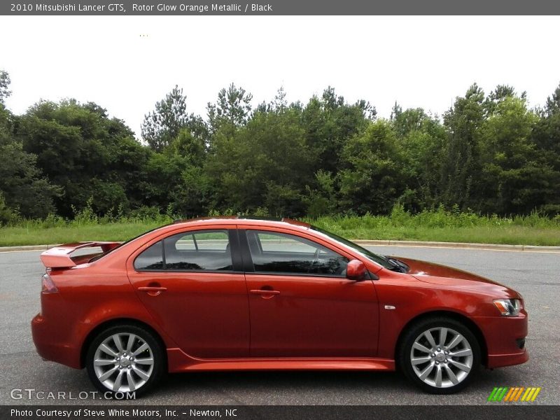 Rotor Glow Orange Metallic / Black 2010 Mitsubishi Lancer GTS