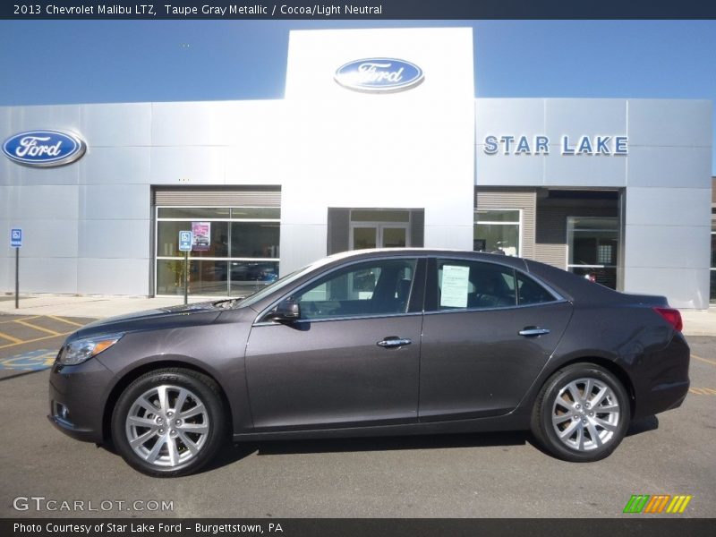 Taupe Gray Metallic / Cocoa/Light Neutral 2013 Chevrolet Malibu LTZ