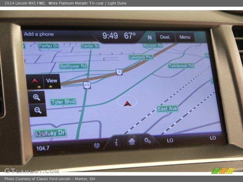 White Platinum Metallic Tri-coat / Light Dune 2014 Lincoln MKS FWD