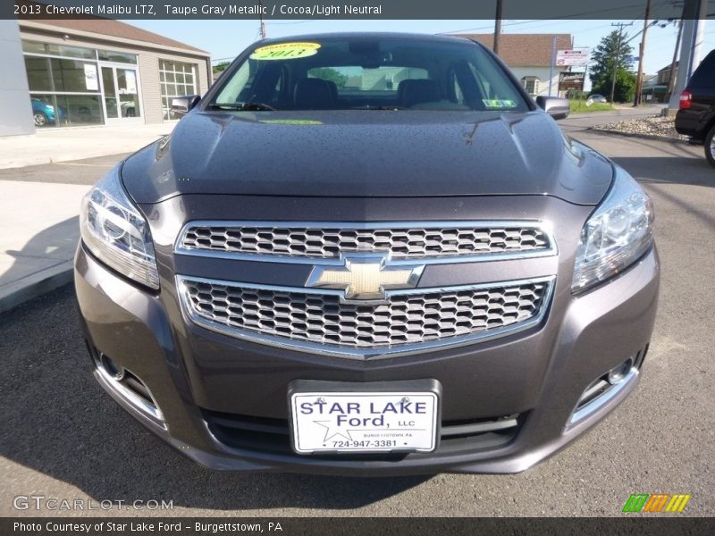 Taupe Gray Metallic / Cocoa/Light Neutral 2013 Chevrolet Malibu LTZ