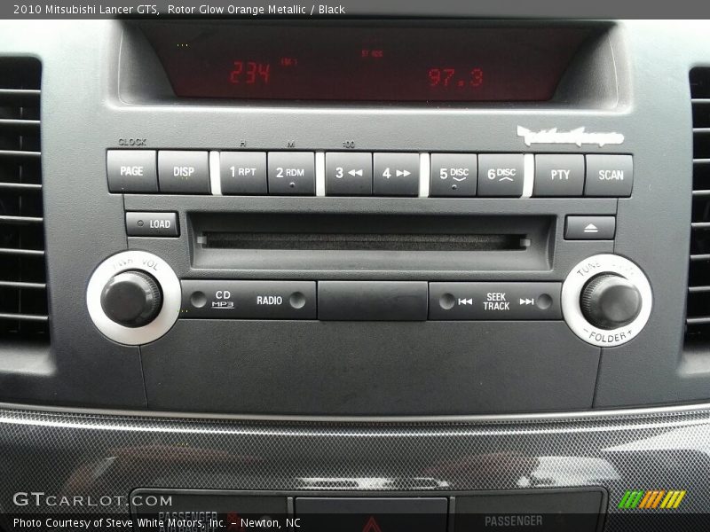 Rotor Glow Orange Metallic / Black 2010 Mitsubishi Lancer GTS