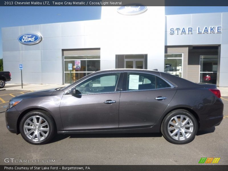 Taupe Gray Metallic / Cocoa/Light Neutral 2013 Chevrolet Malibu LTZ