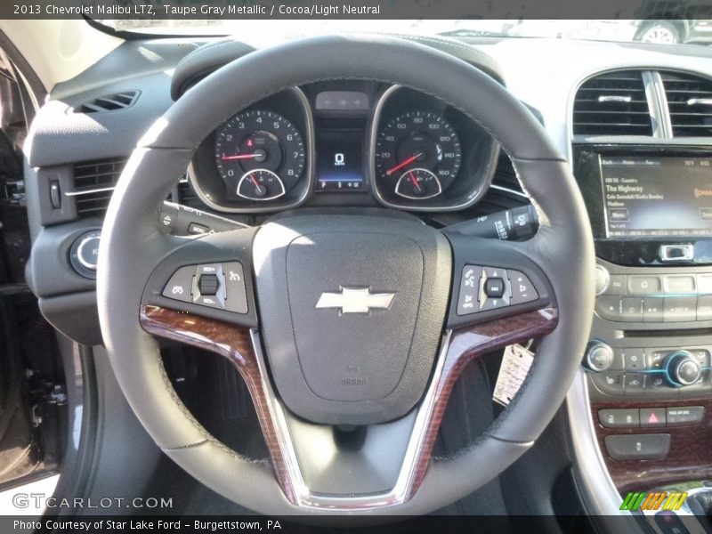 Taupe Gray Metallic / Cocoa/Light Neutral 2013 Chevrolet Malibu LTZ