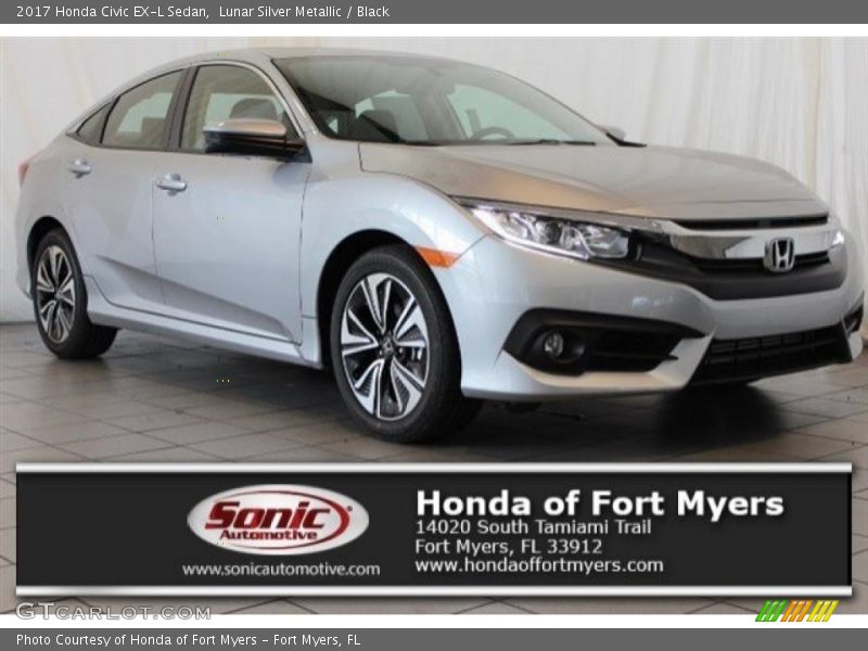 Lunar Silver Metallic / Black 2017 Honda Civic EX-L Sedan