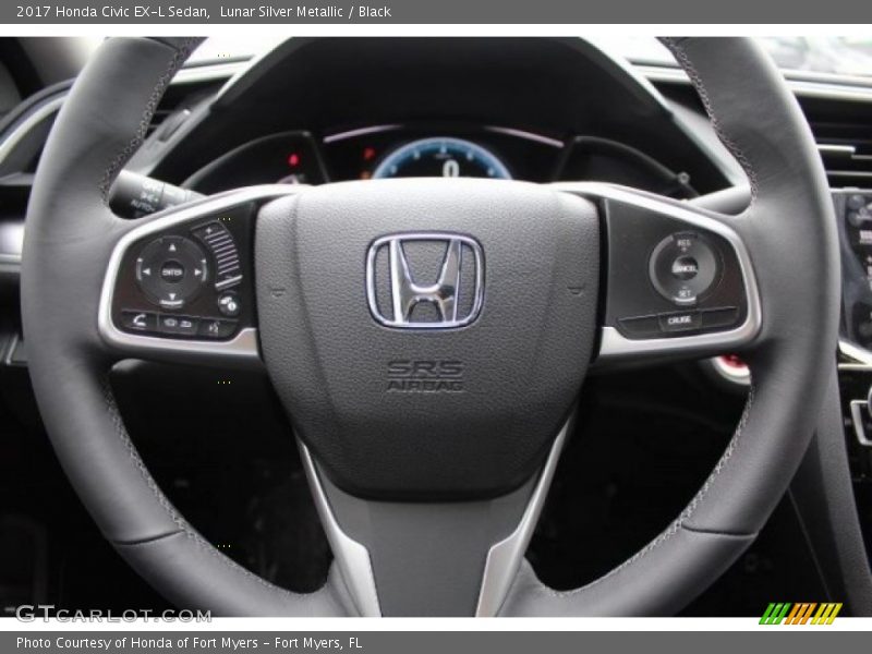 Lunar Silver Metallic / Black 2017 Honda Civic EX-L Sedan