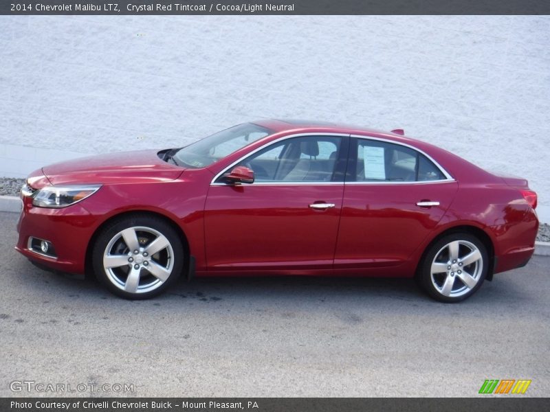 Crystal Red Tintcoat / Cocoa/Light Neutral 2014 Chevrolet Malibu LTZ