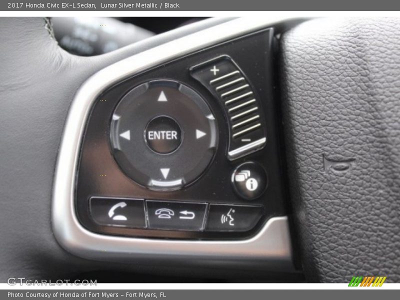 Lunar Silver Metallic / Black 2017 Honda Civic EX-L Sedan