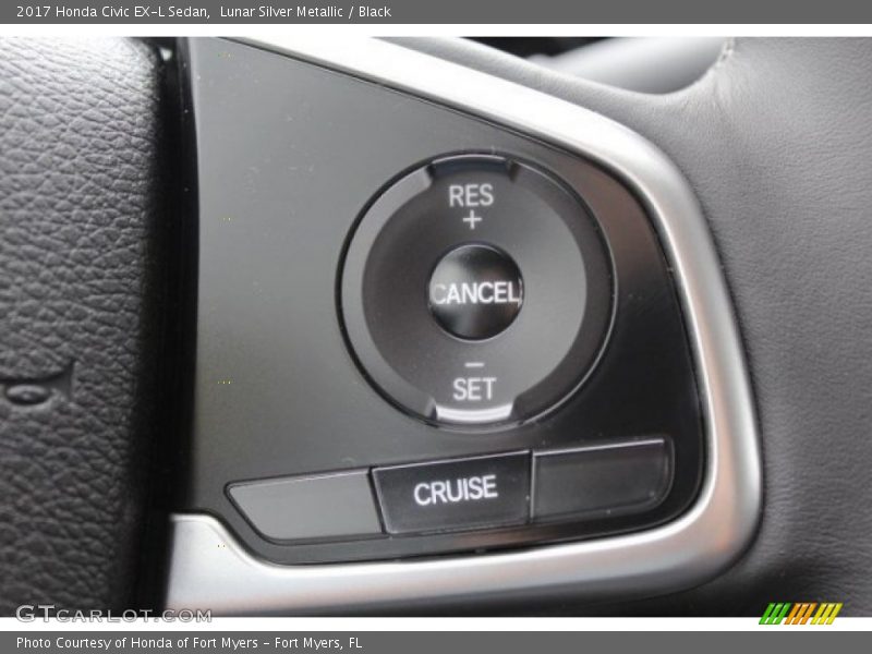 Lunar Silver Metallic / Black 2017 Honda Civic EX-L Sedan