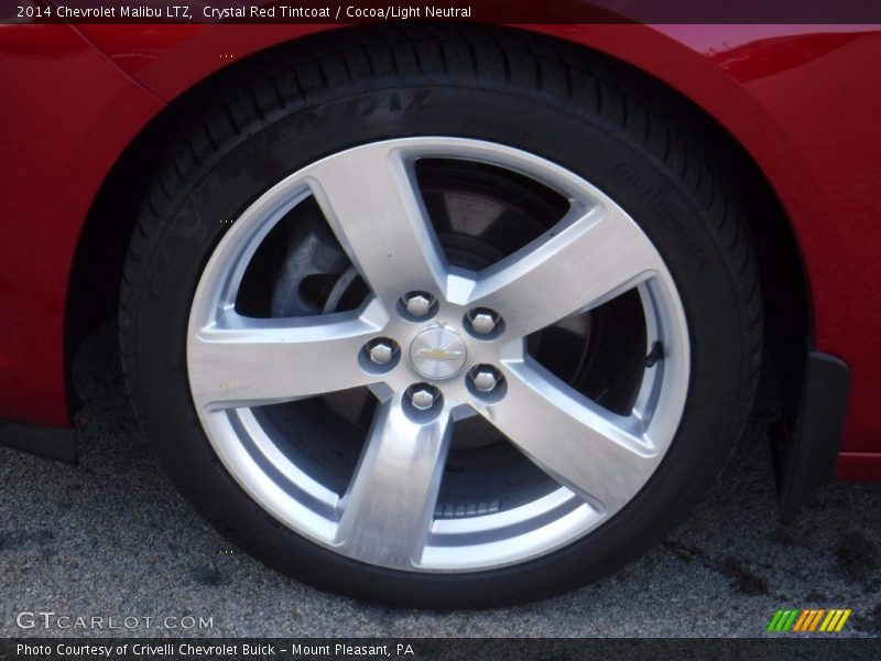 Crystal Red Tintcoat / Cocoa/Light Neutral 2014 Chevrolet Malibu LTZ