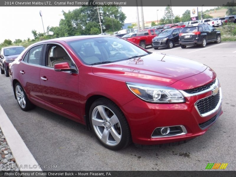 Crystal Red Tintcoat / Cocoa/Light Neutral 2014 Chevrolet Malibu LTZ