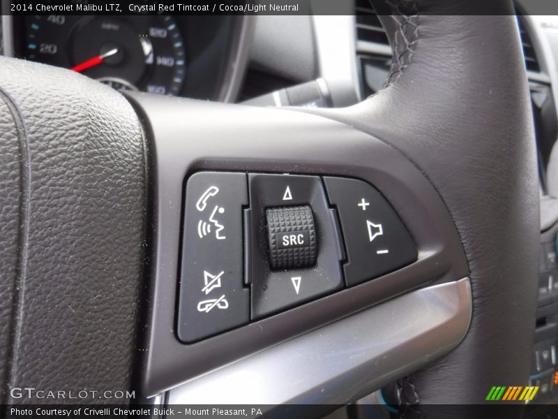 Crystal Red Tintcoat / Cocoa/Light Neutral 2014 Chevrolet Malibu LTZ