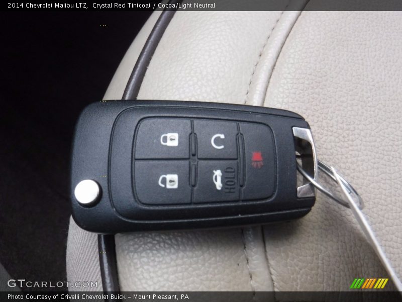 Crystal Red Tintcoat / Cocoa/Light Neutral 2014 Chevrolet Malibu LTZ