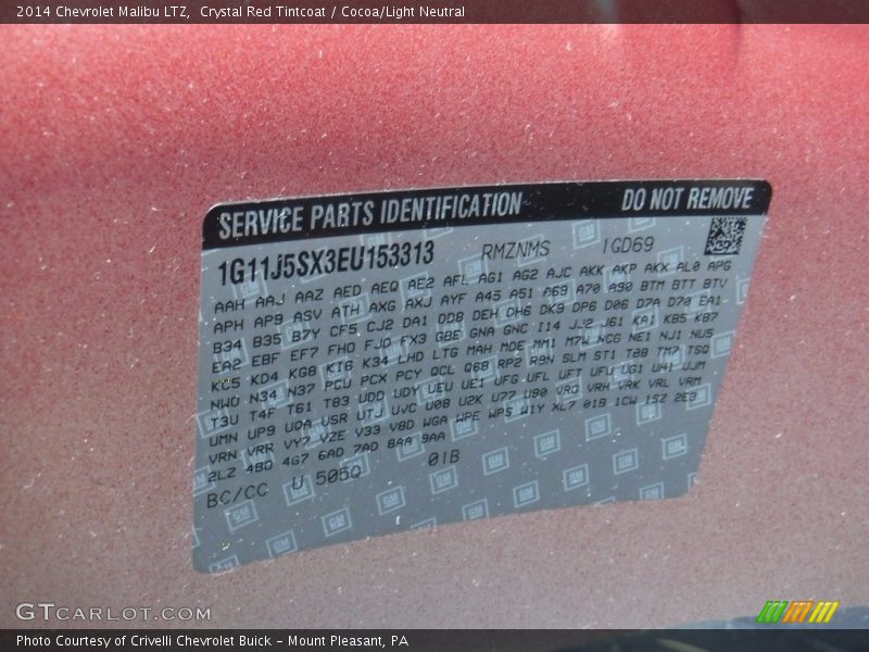 Crystal Red Tintcoat / Cocoa/Light Neutral 2014 Chevrolet Malibu LTZ
