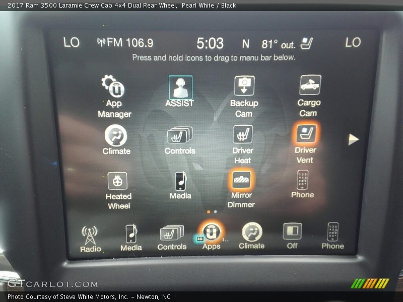 Pearl White / Black 2017 Ram 3500 Laramie Crew Cab 4x4 Dual Rear Wheel