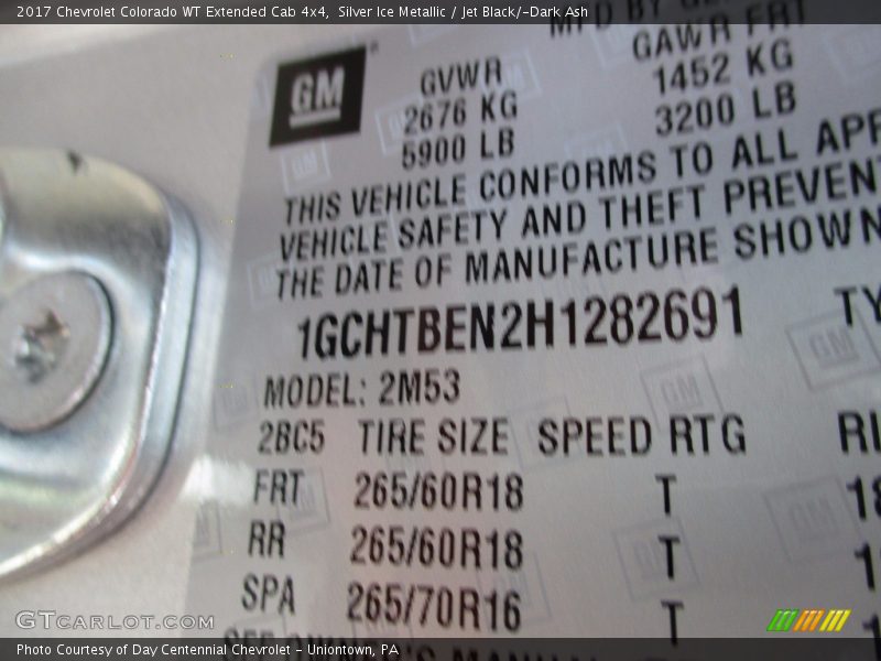 Silver Ice Metallic / Jet Black/­Dark Ash 2017 Chevrolet Colorado WT Extended Cab 4x4