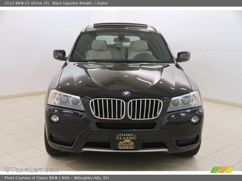 Black Sapphire Metallic / Oyster 2013 BMW X3 xDrive 35i