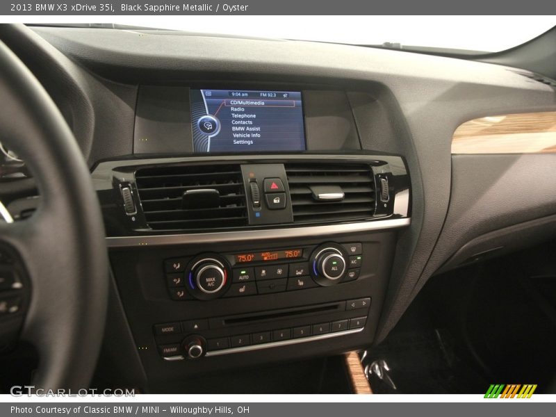Black Sapphire Metallic / Oyster 2013 BMW X3 xDrive 35i