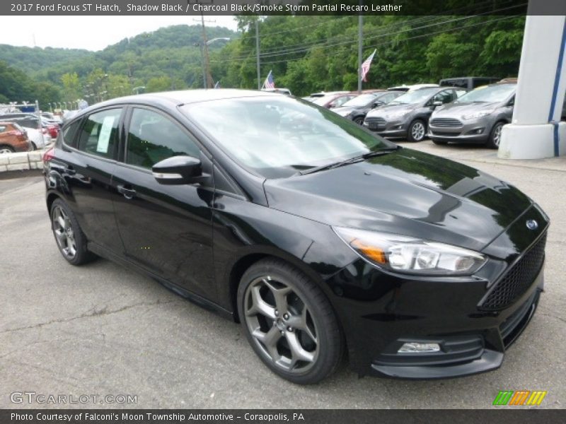 Shadow Black / Charcoal Black/Smoke Storm Partial Recaro Leather 2017 Ford Focus ST Hatch